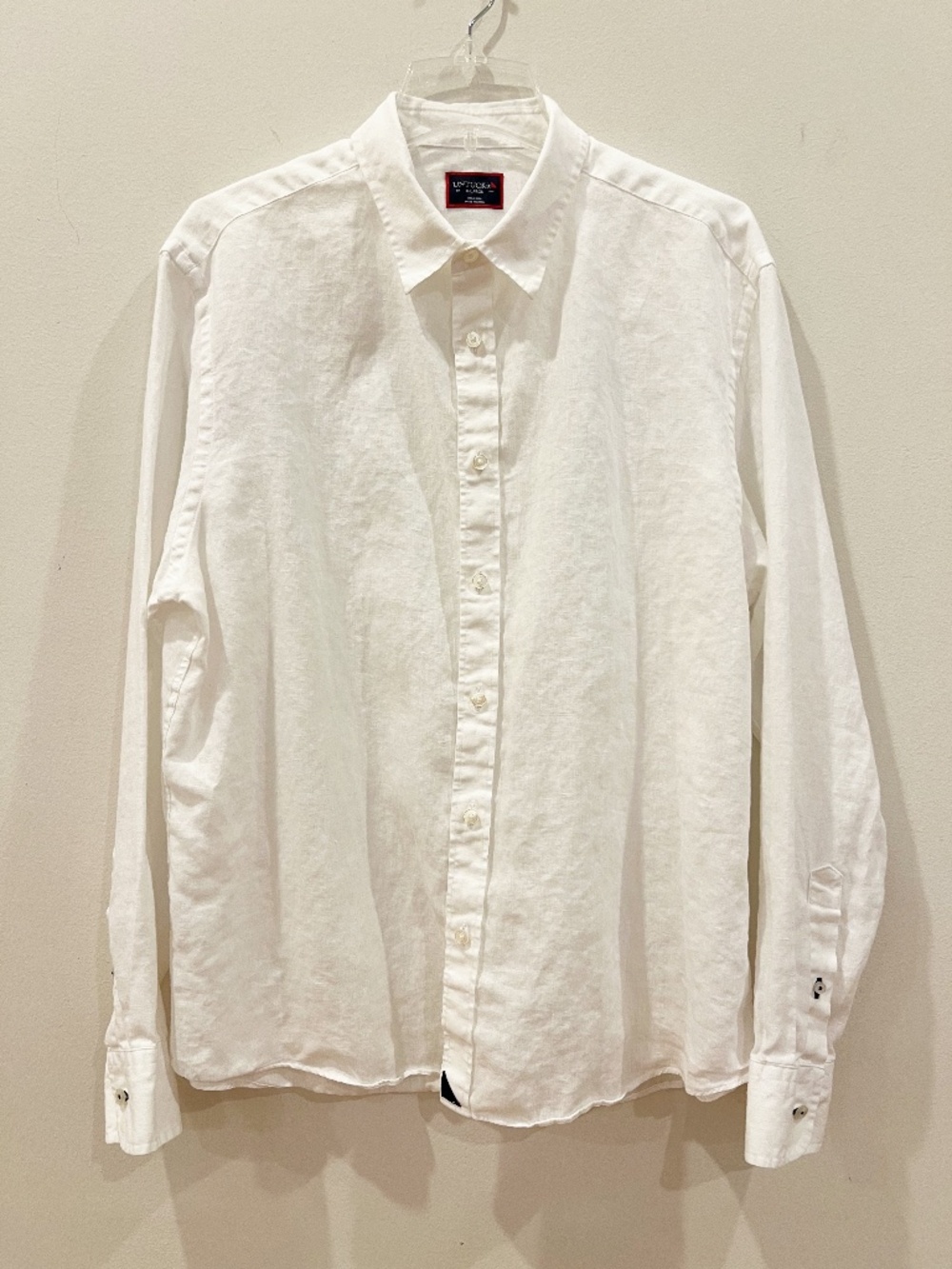 Untuckit Shirt Mens Extra Large White Linen Long Sleeve Button Up Lightweight